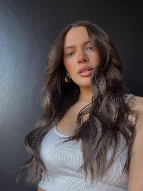 Clip in Hair Extensions, 6 PCS Natural & Soft Hair & Blends Well Lonng Wavy Hairpieces(20inch, 6pcs, Black&Dark mix light brown)