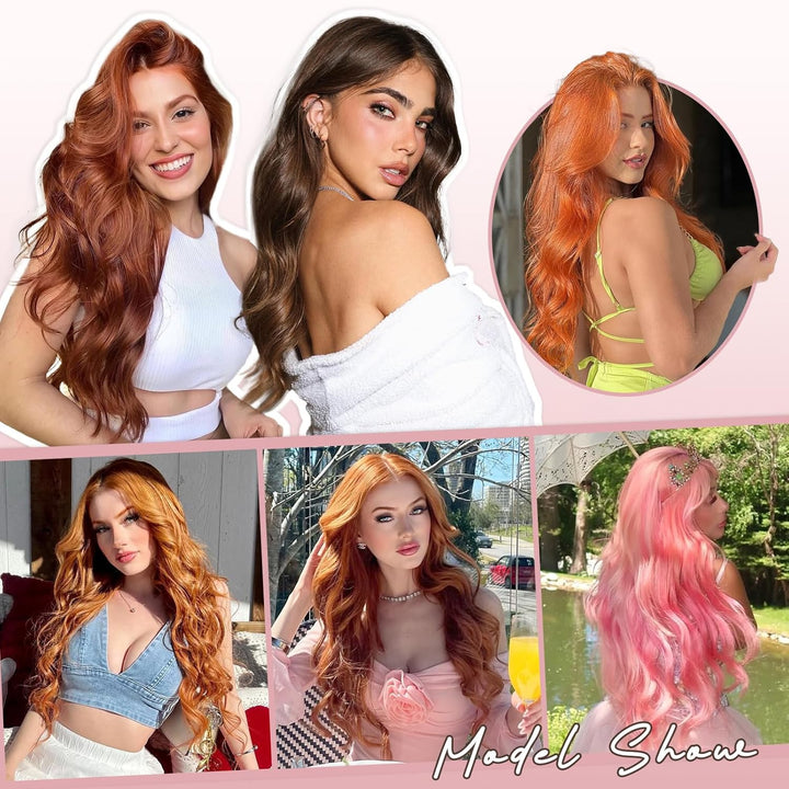 Long Wavy Wig for Women, 26 Inch Synthetic Lace Hairline Black Wigs, Natural-Looking Secure Fit, Soft Heat Resistant Fiber